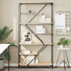 vidaXL Bücherregal Sonoma-Eiche 91x36x176 cm Holzwerkstoff und Stahl