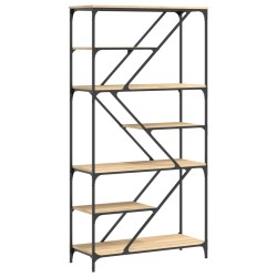 vidaXL Bücherregal Sonoma-Eiche 91x36x176 cm Holzwerkstoff und Stahl