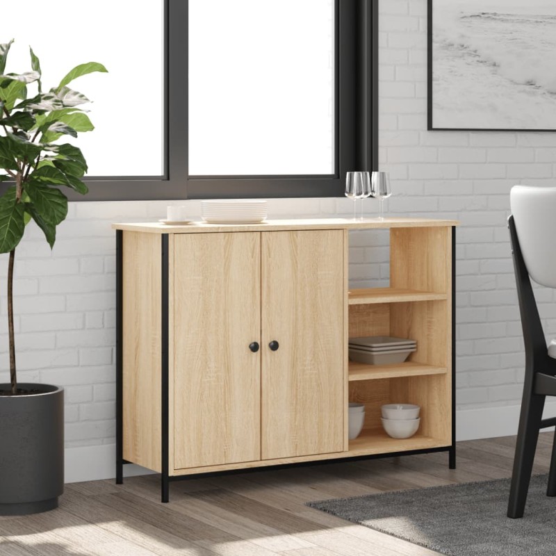 vidaXL Sideboard Sonoma-Eiche 100x33x75 cm Holzwerkstoff vidaXL Sideboard Sonoma-Eiche 100x33x75 cm Holzwerkstoff
