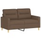 vidaXL 3-tlg. Sofagarnitur mit Kissen Braun Stoff vidaXL 3-tlg. Sofagarnitur mit Kissen Braun Stoff