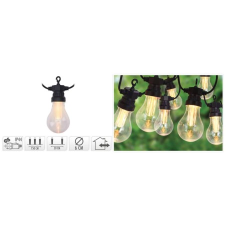 ProGarden LED Garten-Lichterkette 20 Lampen 3,2 V