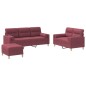vidaXL 3-tlg. Sofagarnitur mit Kissen Weinrot Stoff vidaXL 3-tlg. Sofagarnitur mit Kissen Weinrot Stoff