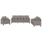 vidaXL 3-tlg. Sofagarnitur mit Kissen Taupe Stoff vidaXL 3-tlg. Sofagarnitur mit Kissen Taupe Stoff