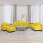 vidaXL 4-tlg. Sofagarnitur mit Kissen Hellgelb Stoff vidaXL 4-tlg. Sofagarnitur mit Kissen Hellgelb Stoff