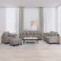 vidaXL 4-tlg. Sofagarnitur mit Kissen Taupe Stoff vidaXL 4-tlg. Sofagarnitur mit Kissen Taupe Stoff