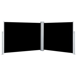 vidaXL Ausziehbare Seitenmarkise Schwarz 140 x 1000 cm