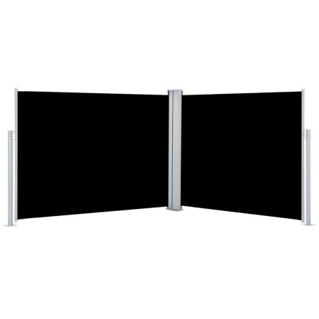 vidaXL Ausziehbare Seitenmarkise Schwarz 140 x 1000 cm