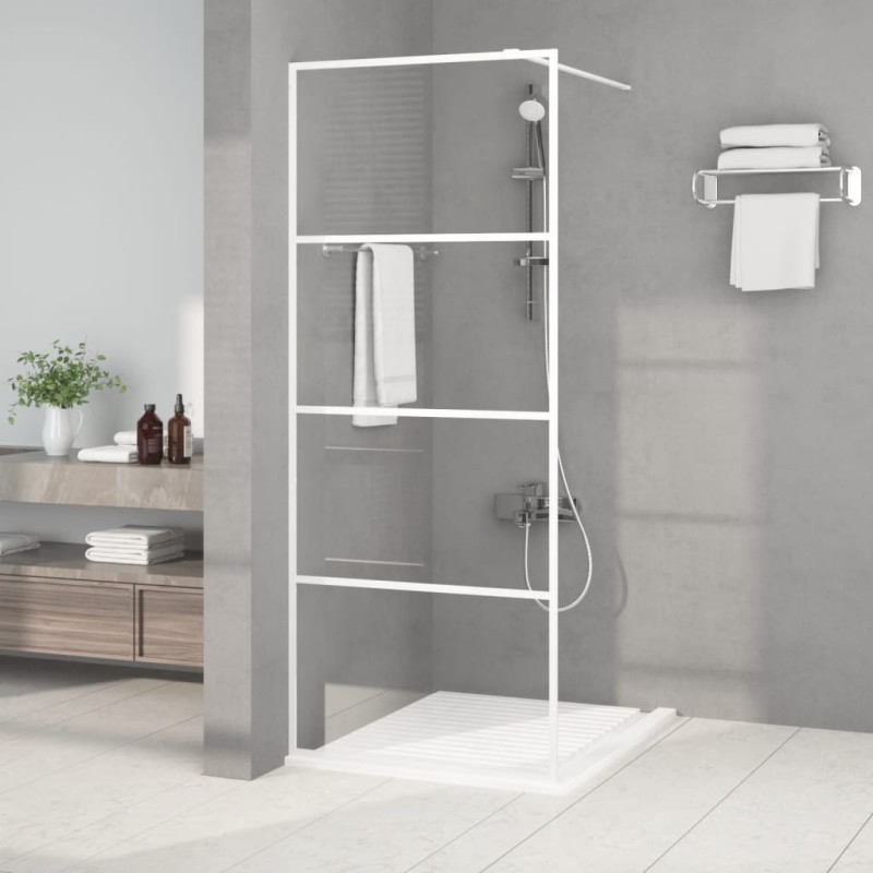 vidaXL Duschwand für Begehbare Dusche Weiß 80x195 cm ESG-Klarglas vidaXL Duschwand für Begehbare Dusche Weiß 80x195 cm ESG-Klarglas