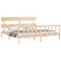vidaXL Massivholzbett mit Kopfteil 200x200 cm vidaXL Massivholzbett mit Kopfteil 200x200 cm