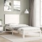 vidaXL Massivholzbett mit Kopfteil Weiß 90x200 cm vidaXL Massivholzbett mit Kopfteil Weiß 90x200 cm