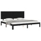 vidaXL Massivholzbett mit Kopfteil Schwarz 200x200 cm vidaXL Massivholzbett mit Kopfteil Schwarz 200x200 cm