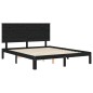 vidaXL Massivholzbett mit Kopfteil Schwarz 200x200 cm vidaXL Massivholzbett mit Kopfteil Schwarz 200x200 cm