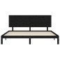 vidaXL Massivholzbett mit Kopfteil Schwarz 200x200 cm vidaXL Massivholzbett mit Kopfteil Schwarz 200x200 cm