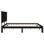 vidaXL Massivholzbett mit Kopfteil Schwarz 200x200 cm vidaXL Massivholzbett mit Kopfteil Schwarz 200x200 cm