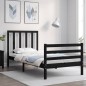 vidaXL Massivholzbett mit Kopfteil Schwarz 90x200 cm vidaXL Massivholzbett mit Kopfteil Schwarz 90x200 cm