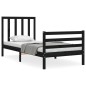 vidaXL Massivholzbett mit Kopfteil Schwarz 90x200 cm vidaXL Massivholzbett mit Kopfteil Schwarz 90x200 cm