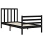 vidaXL Massivholzbett mit Kopfteil Schwarz 90x200 cm vidaXL Massivholzbett mit Kopfteil Schwarz 90x200 cm
