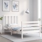 vidaXL Massivholzbett mit Kopfteil Weiß 100x200 cm vidaXL Massivholzbett mit Kopfteil Weiß 100x200 cm