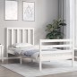 vidaXL Massivholzbett mit Kopfteil Weiß 100x200 cm vidaXL Massivholzbett mit Kopfteil Weiß 100x200 cm