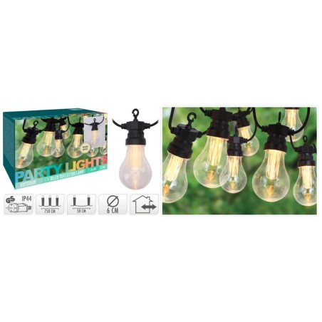 ProGarden LED Garten-Lichterkette 10 Lampen 3,2 V