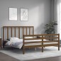 vidaXL Massivholzbett mit Kopfteil Honigbraun 160x200 cm vidaXL Massivholzbett mit Kopfteil Honigbraun 160x200 cm