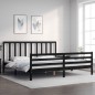 vidaXL Massivholzbett mit Kopfteil Schwarz vidaXL Massivholzbett mit Kopfteil Schwarz
