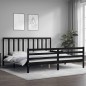 vidaXL Massivholzbett mit Kopfteil Schwarz vidaXL Massivholzbett mit Kopfteil Schwarz