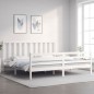 vidaXL Massivholzbett mit Kopfteil Weiß 200x200 cm vidaXL Massivholzbett mit Kopfteil Weiß 200x200 cm