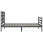 vidaXL Massivholzbett mit Kopfteil Grau 90x200 cm vidaXL Massivholzbett mit Kopfteil Grau 90x200 cm