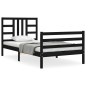 vidaXL Massivholzbett mit Kopfteil Schwarz 100x200 cm vidaXL Massivholzbett mit Kopfteil Schwarz 100x200 cm