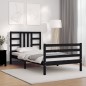 vidaXL Massivholzbett mit Kopfteil Schwarz 100x200 cm vidaXL Massivholzbett mit Kopfteil Schwarz 100x200 cm