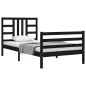 vidaXL Massivholzbett mit Kopfteil Schwarz 100x200 cm vidaXL Massivholzbett mit Kopfteil Schwarz 100x200 cm