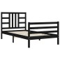 vidaXL Massivholzbett mit Kopfteil Schwarz 100x200 cm vidaXL Massivholzbett mit Kopfteil Schwarz 100x200 cm