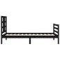 vidaXL Massivholzbett mit Kopfteil Schwarz 100x200 cm vidaXL Massivholzbett mit Kopfteil Schwarz 100x200 cm