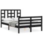 vidaXL Massivholzbett mit Kopfteil Schwarz 120x200 cm vidaXL Massivholzbett mit Kopfteil Schwarz 120x200 cm