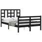 vidaXL Massivholzbett mit Kopfteil Schwarz 120x200 cm vidaXL Massivholzbett mit Kopfteil Schwarz 120x200 cm