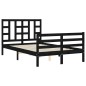 vidaXL Massivholzbett mit Kopfteil Schwarz 120x200 cm vidaXL Massivholzbett mit Kopfteil Schwarz 120x200 cm