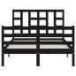vidaXL Massivholzbett mit Kopfteil Schwarz 120x200 cm vidaXL Massivholzbett mit Kopfteil Schwarz 120x200 cm