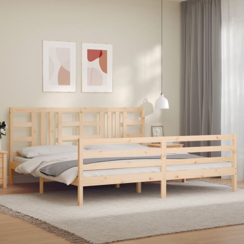 vidaXL Massivholzbett mit Kopfteil 200x200 cm vidaXL Massivholzbett mit Kopfteil 200x200 cm