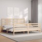 vidaXL Massivholzbett mit Kopfteil 200x200 cm vidaXL Massivholzbett mit Kopfteil 200x200 cm