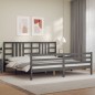 vidaXL Massivholzbett mit Kopfteil Grau 200x200 cm vidaXL Massivholzbett mit Kopfteil Grau 200x200 cm