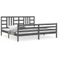 vidaXL Massivholzbett mit Kopfteil Grau 200x200 cm vidaXL Massivholzbett mit Kopfteil Grau 200x200 cm