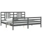 vidaXL Massivholzbett mit Kopfteil Grau 200x200 cm vidaXL Massivholzbett mit Kopfteil Grau 200x200 cm