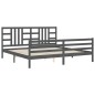 vidaXL Massivholzbett mit Kopfteil Grau 200x200 cm vidaXL Massivholzbett mit Kopfteil Grau 200x200 cm