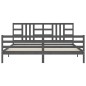 vidaXL Massivholzbett mit Kopfteil Grau 200x200 cm vidaXL Massivholzbett mit Kopfteil Grau 200x200 cm