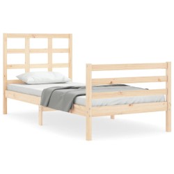 vidaXL Massivholzbett mit Kopfteil 100x200 cm
