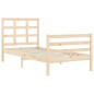 vidaXL Massivholzbett mit Kopfteil 100x200 cm vidaXL Massivholzbett mit Kopfteil 100x200 cm
