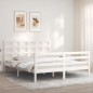 vidaXL Massivholzbett mit Kopfteil Weiß 160x200 cm vidaXL Massivholzbett mit Kopfteil Weiß 160x200 cm