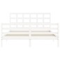 vidaXL Massivholzbett mit Kopfteil Weiß 160x200 cm vidaXL Massivholzbett mit Kopfteil Weiß 160x200 cm