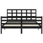 vidaXL Massivholzbett mit Kopfteil Schwarz 160x200 cm vidaXL Massivholzbett mit Kopfteil Schwarz 160x200 cm